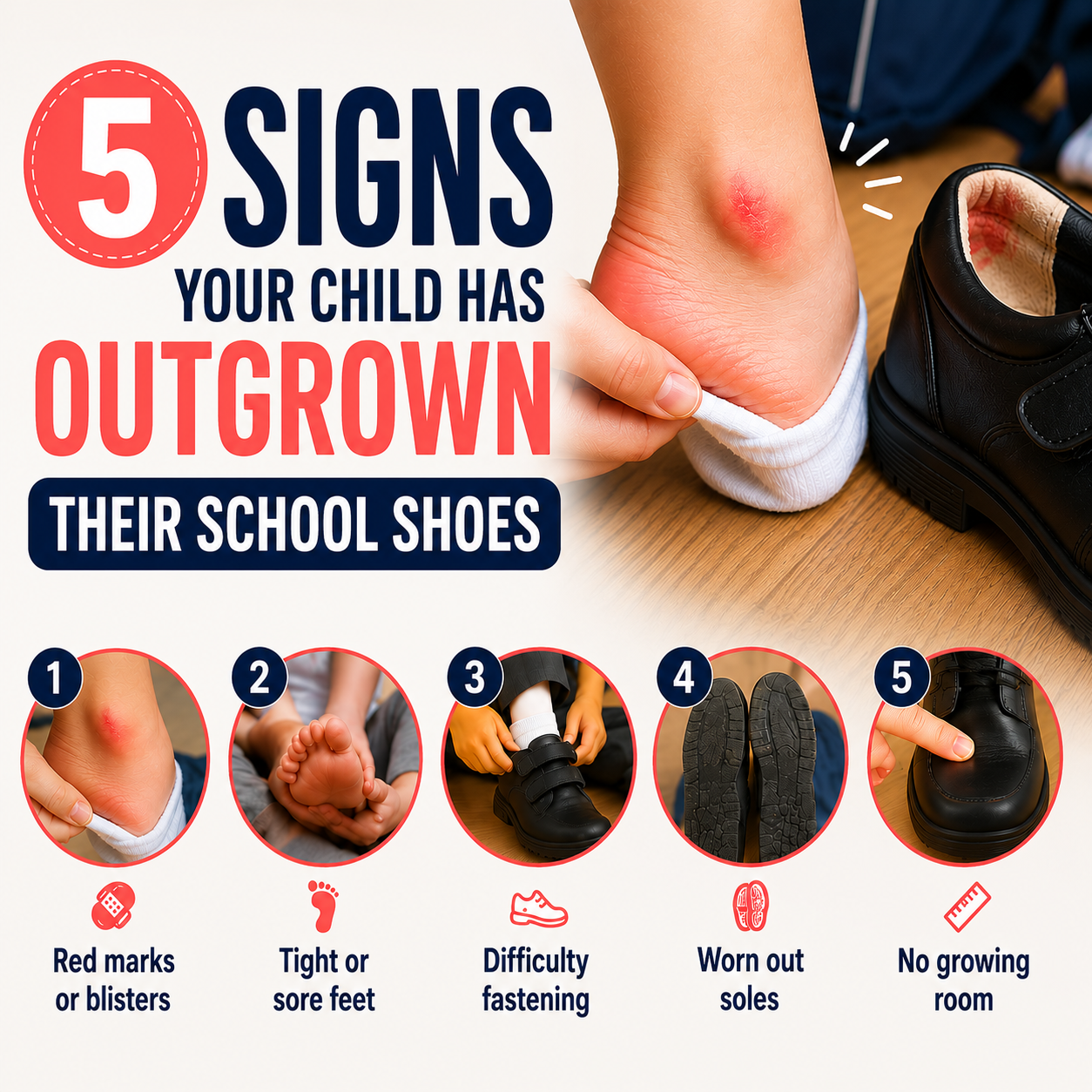 5 Signs Your Child Has Outgrown Their School Shoes