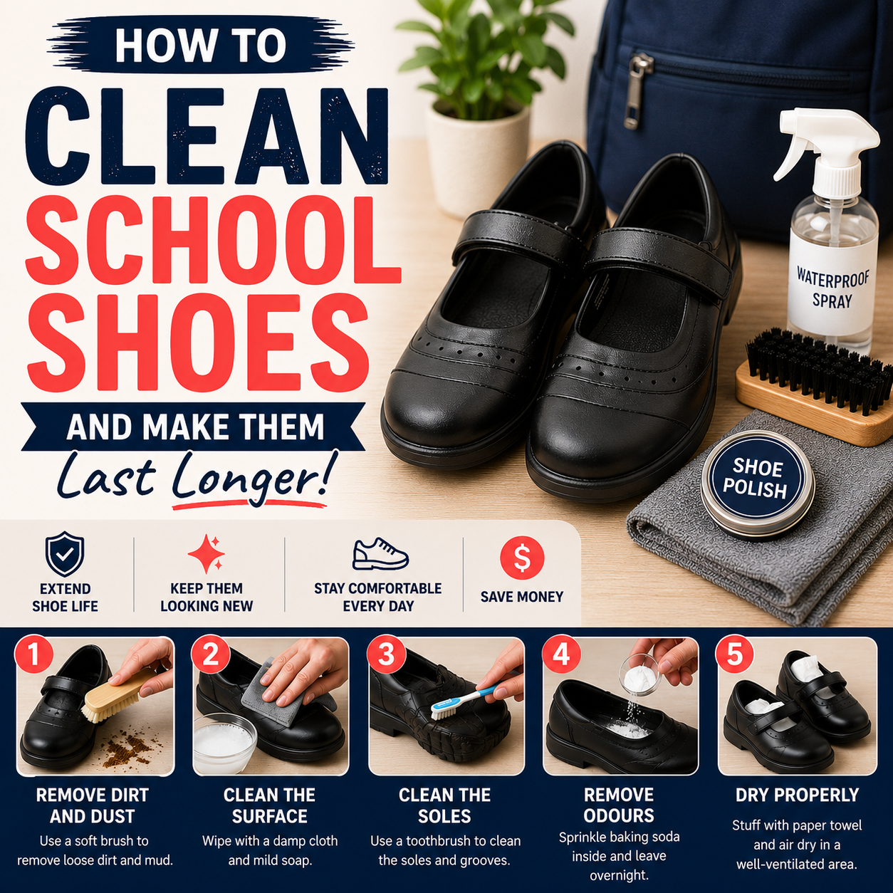 How to Clean School Shoes and Make Them Last Longer