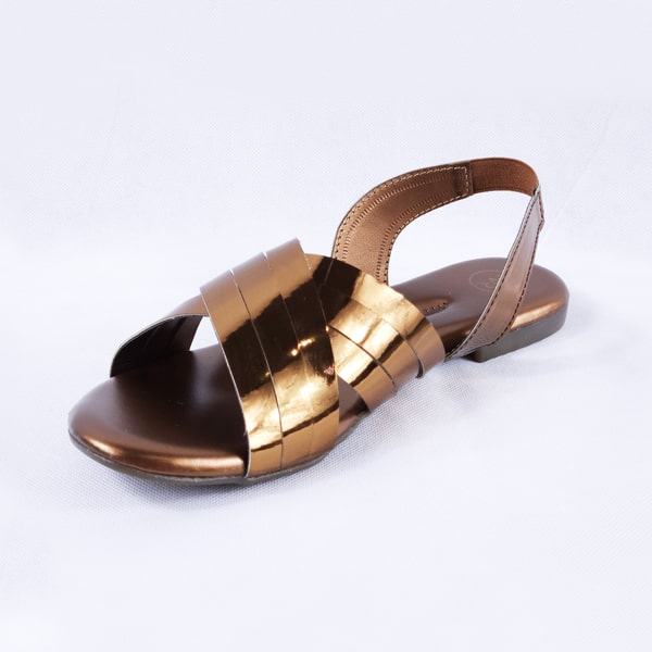 Cindal gold sandals flat