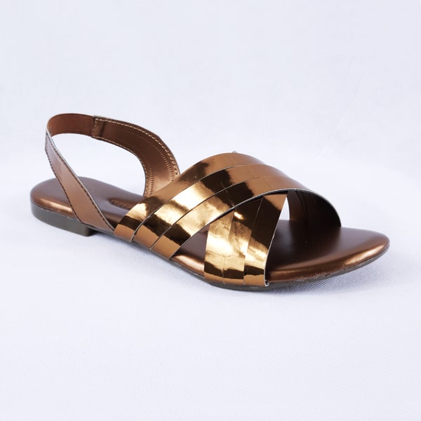 Cindal gold sandals flat