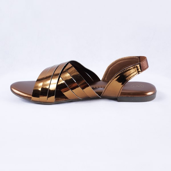 Cindal gold sandals flat