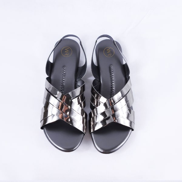 Cindal silver sandals flat