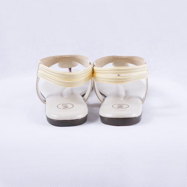 Elysia Cream Flat Sandals for Women with Ankle Straps