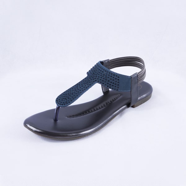 Elysia Grey Flat Sandals for Women with Ankle Straps