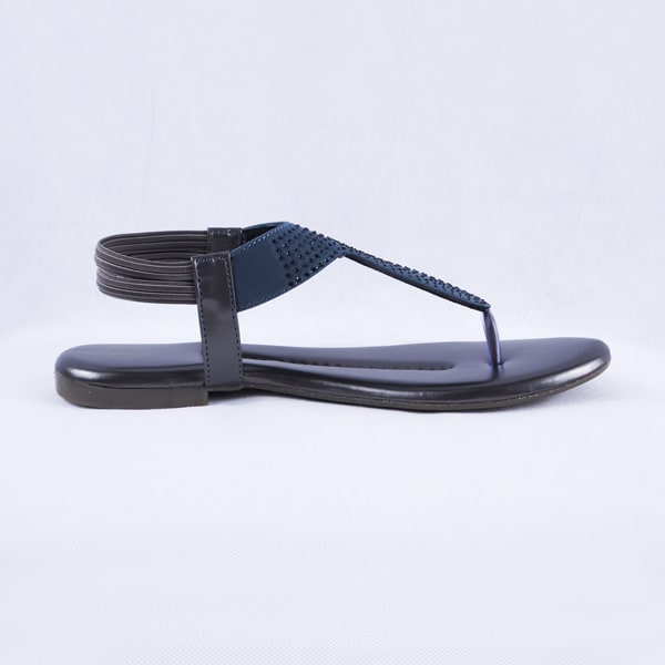 Elysia Grey Flat Sandals for Women with Ankle Straps
