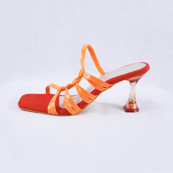 Flair Clear Orange Heels