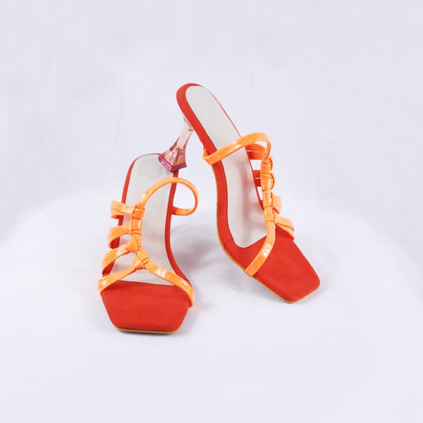 Flair Clear Orange Heels