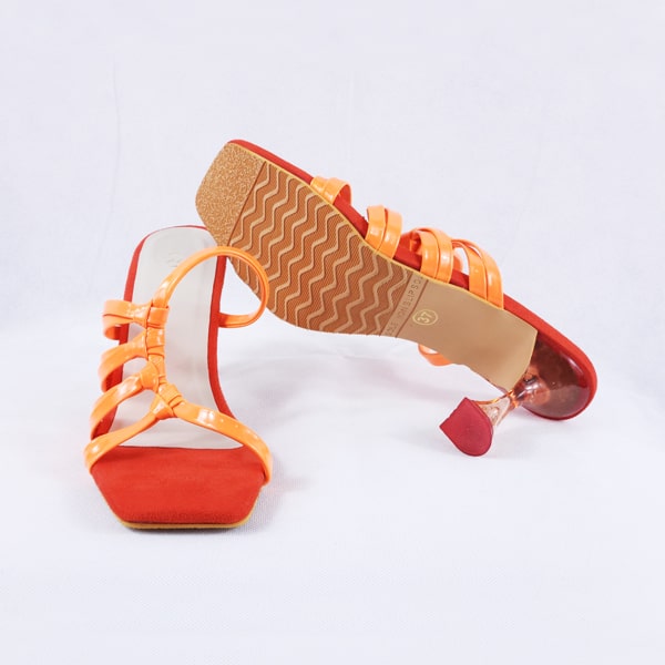 Flair Clear Orange Heels