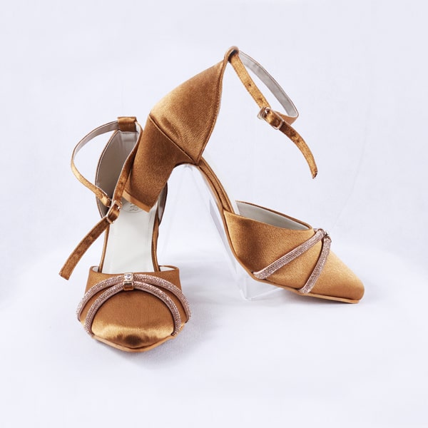 Joice Block Gold Heels Pumps Heels Court Shoes