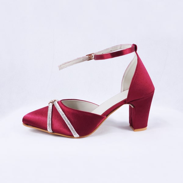 Joice Red Block Heels Pumps Heels Court Shoes