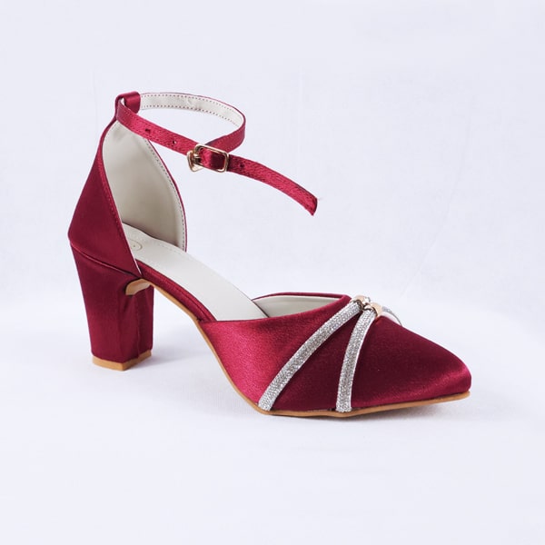 Joice Red Block Heels Pumps Heels Court Shoes