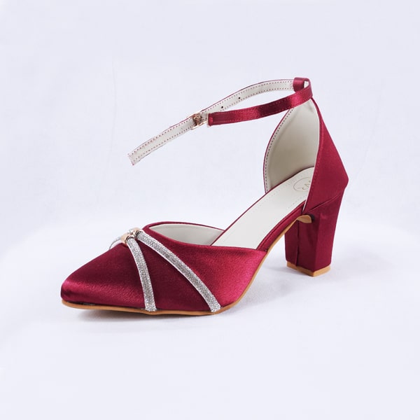 Joice Red Block Heels Pumps Heels Court Shoes