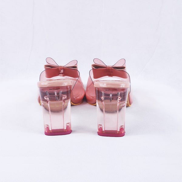 Kalysta Pink Patent Clear Block Heel Mules