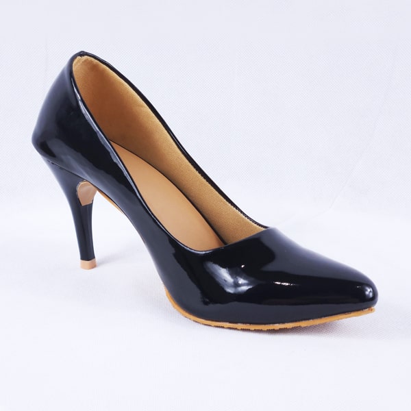 Nella Black Patent Heels