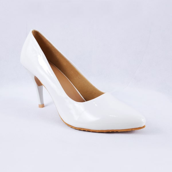 Nella Patent White Heels