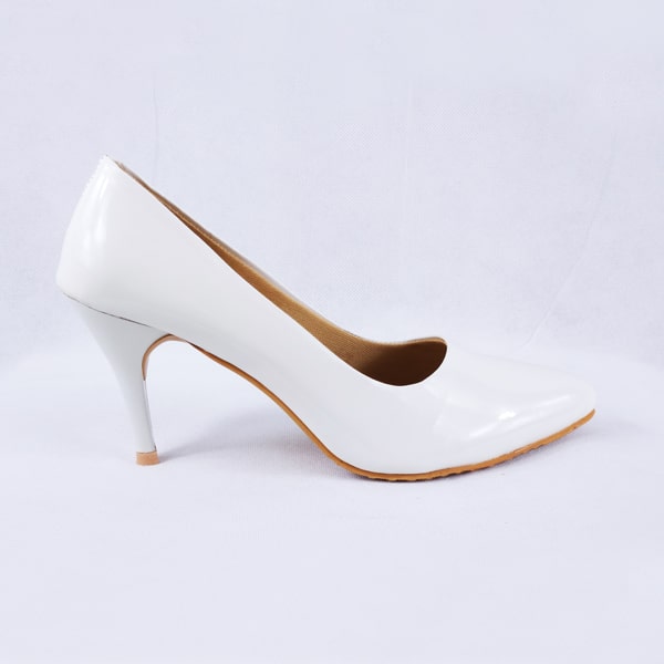 Nella Patent White Heels