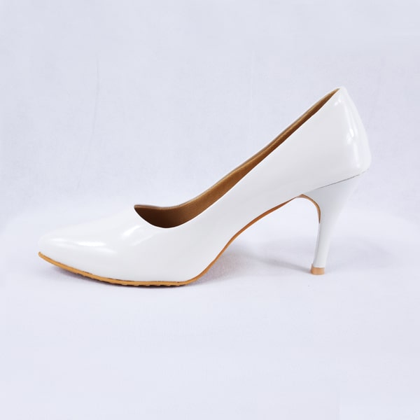 Nella Patent White Heels