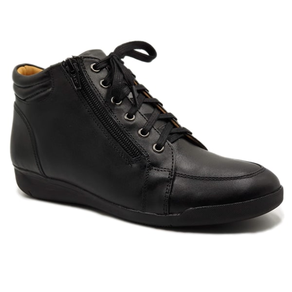 Zara Black Leather Ankle Boots for Women