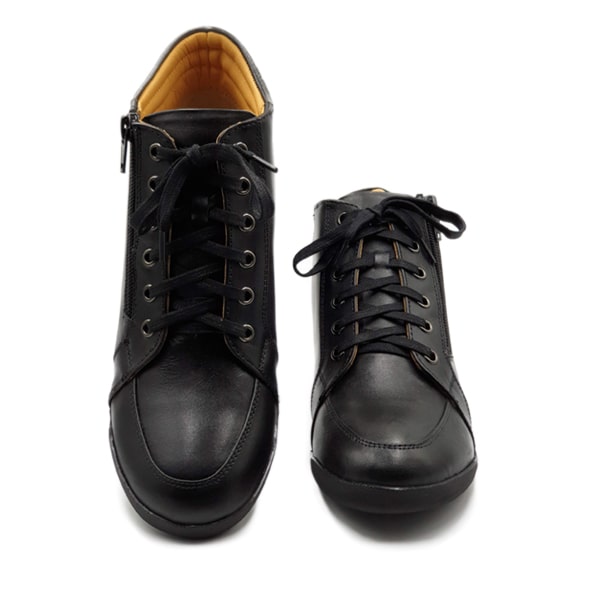 Zara Black Leather Ankle Boots for Women